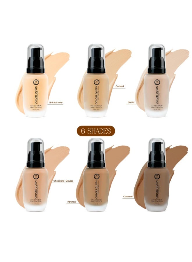 Colors Queen Ultra Definition Liquid Foundation | Lightweight & Long Lasting Full Coverage With Dewy Finish | Easy to Blend, Waterproof & Sweat Proof for Face Makeup (Parliness, 30ml) - Image 4